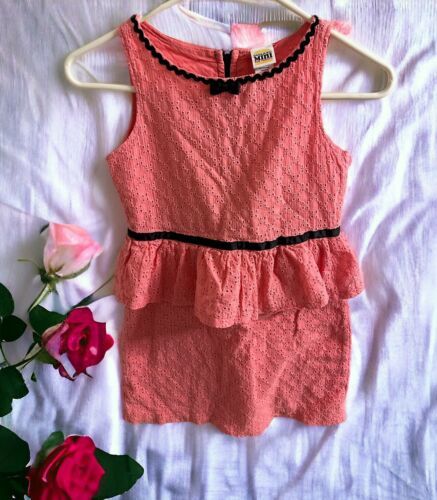Primary image for Harajuku Mini for Target Pink Sleeveless Peplum Pencil Dress Size M(7/8) Cotton 