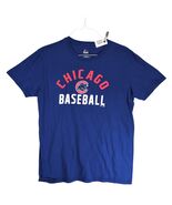Chicago Cubs Baseball Men&#39;s L Graphic T-Shirt Majestic Blue Short Slv Be... - $27.92 CAD