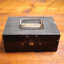 Vintage Durham Manufacturing Black Steel Lock Cash Box NO KEY - £23.07 GBP