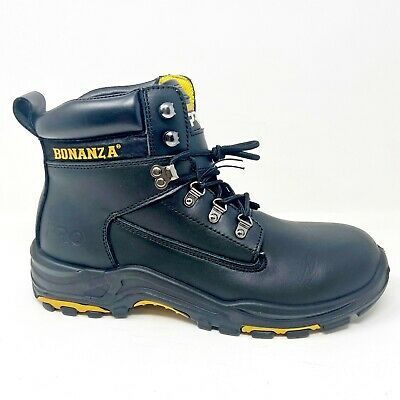 Bonanza Pro 6" PU Injected Leather Brown Black Mens Soft Toe Work Boots BA618