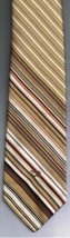 Oscar De La Rente Necktie Brown White Black Stripes Skinny - $10.87