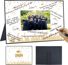 Graduation Party Decorations, Black Gold Class of 2024 Congratulations Graduates - £19.79 GBP