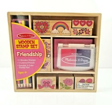 Melissa and Doug Friendship Stamp Set Wooden in Storage Box Arts &amp; Crafts NEW - £7.99 GBP