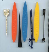 Braniff International Airways 7 Different Swizzle Sticks Sword Surfboards - £53.34 GBP