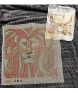 Vtg Vogart Lion Pillow 15” Cross Stitch Craft Quickpoint Canvas + Pamphl... - $23.45 CAD