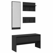 vidaXL Hallway Furniture Set Black Engineered wood, galvanized iron, acr... - $6,356.84 MXN
