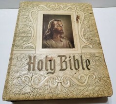 Vintage 1960 Standard Reference Red Letter Edition Large Holy Bible Hertel - £25.84 GBP