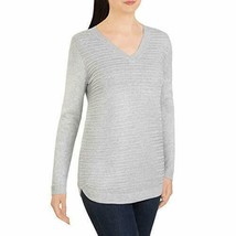 Hilary Radley Ladies&#39; V-Neck Sweater/Gray/X-Large - £19.65 GBP