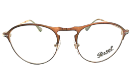 New Persol 50mm Rx-able Round Bronze Men&#39;s Eyeglasses Frame Italy 50-19-145 - $149.99