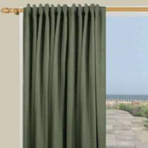 Homespun Backtab Double Insulated Curtain 40&quot; Wide X 63&quot; Long Spanish Moss - $37.61