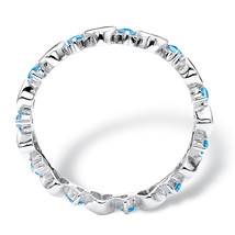 PalmBeach Jewelry Birthstone Sterling Silver Heart Ring-March-Aquamarine - £25.43 GBP