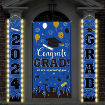 Graduation Door Decorations Class of 2024 with LED Lights, Congrats Grad... - $29.77