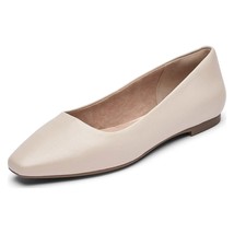 Rockport Women Slip On Ballet Flat TM Laylani Plain B Size US 6M Vanilla Leather - £49.82 GBP