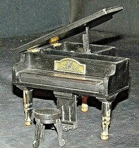 Grand Piano with Stool Music Box  AA20-2448 Vintage - £71.64 GBP
