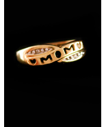 Vintage GOLD mom Diamond ring / - 1k Solid gold band - madre mother day ... - $195.00