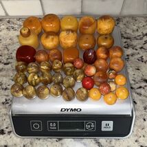 Amber Bead Lot Beautiful Round And Square: Butterscotch, Green, Red 1.5+... - $3,396.05