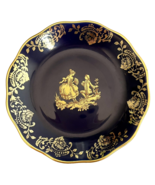Vintage Limoges Porcelain Navy and Gold Small Dish, 4&quot; - $14.25