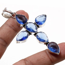 Tanzanite Quartz Pear Shape Handmade Christmas Gift Pendant Jewelry 3.20&quot; SA 174 - £3.61 GBP