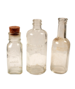 Lot of 3 Antique Glass Bottles Honey and Shampoo 4 Ounces Each - €9,61 EUR