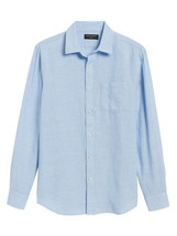 Banana Republic Mens Light Blue Slim Fit Linen Blend Shirt Sz Large L 37... - $59.39