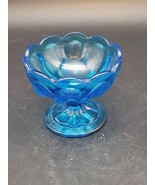 Vintage Anchor Hocking Blue Fairfield Glass Pedestal Compote/Candy Dish - $13.54