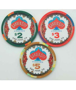 Garden City Casino Chip Sample Set - San Jose, California - 3 Chips - $11.95
