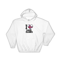 I Love Faroe Islands : Gift Hoodie Flag Heart Country Crest Faroese Expat - £28.76 GBP