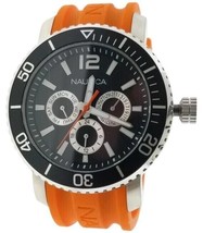Nautica Orange Strap with Black Dial Chronograph 45mm Men&#39;s Watch - £66.52 GBP