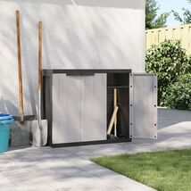 Outdoor Storage Cabinet Gray and Black Polypropylene Medium - $273.97 CAD