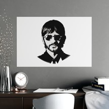 Black and White Ringo Starr Illustration Matte Poster | Beatles Moody Blues Ring - £14.82 GBP+