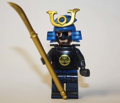 Minifigure Toy Samurai Warrior Blue With Eye Patch Collection FAST SHIP - $7.12