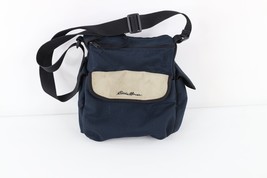 Vintage 90s Eddie Bauer Distressed Spell Out Ripstop Suede Trim Shoulder... - $34.60