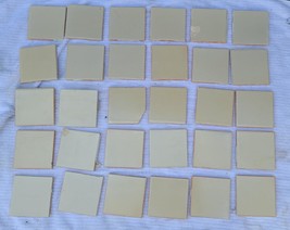 Antique Lot Of 30 Pale Yellow Ceramic 4.25&quot; Tile -GDC - Gorgeous Vintage A.E.... - £46.92 GBP