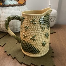 Vintage Ceramic Yellow and Green Beehive Bee Honeycomb Pitcher - £15.33 GBP