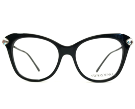 Swarovski Eyeglasses Frames SK2012 1038 Black Cat Eye Crystals 53-17-140 - $89.09