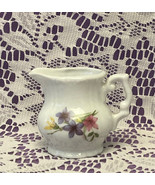 Vintage miniature porcelain pitcher white with flowers 2&quot; tall - $56.11 MXN