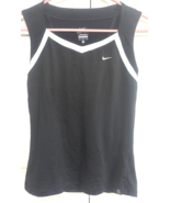 Nike Dri Fit Black With White Womens M Sleeveless Shirt Top - $221.44 MXN