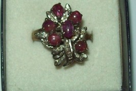 Star Ruby Sterling Silver marked size 6 1/2 Ring 6.6 grams vintage antique - £119.90 GBP