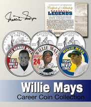 Baseball Legend WILLIE MAYS US Statehood Quarter Colorized 3-Coin Set *L... - £7.39 GBP