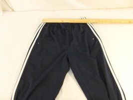 Adult Men&#39;s Vintage Adidas Drawstring Waist Blue White Striped Pants LRG... - £12.05 GBP
