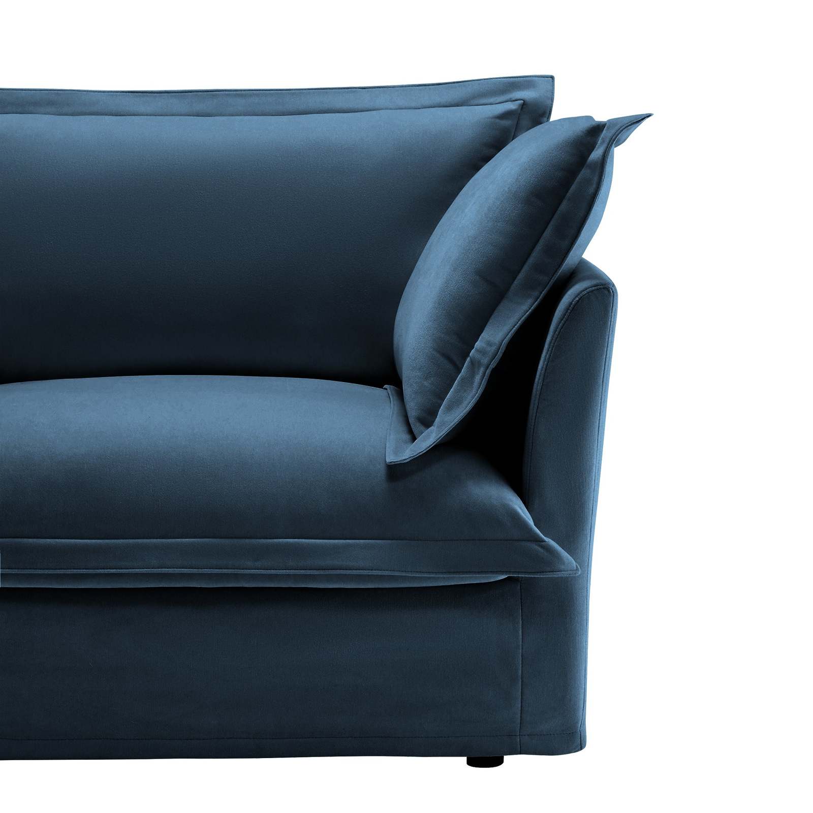 Set of 2 Blue Chenille Slipcovered Deep Seat Armchairs Living Room Item image 12