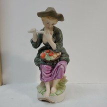 Victorian Lady Woman Flute NAPCO WARE Hand Painted Porcelain Figurine 22-357 - £15.32 GBP