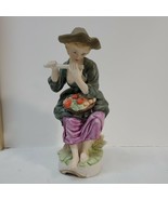 Victorian Lady Woman Flute NAPCO WARE Hand Painted Porcelain Figurine 22... - £15.10 GBP