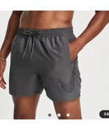 Nike Swim Men&#39;s  Swoosh 9&quot; Gray Swim Shorts Size Medium - $26.68