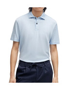 Hugo Boss Men&#39;s Short Sleeve BOSS Press Polo Linen Blend Shirt Pastel Bl... - $107.03 CAD