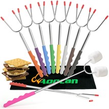 Marshmallow Roasting Sticks, 10 Pack Long 45 Inch Smores Sticks For Fire Pit, Te - £31.65 GBP