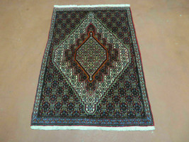 Vintage Hand-Knotted Rug Small Geometric Oriental Wool Rug Carpet 2x3 - 3x4 Nice - £257.33 GBP