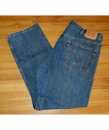 Levis 505 Jeans Regular Fit Blue Cotton Denim Red Tab Size 42x32 Zip Fly... - $319.48 MXN