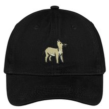 Trendy Apparel Shop Little Donkey Embroidered Cap Premium Cotton Dad Hat - Black - £16.02 GBP