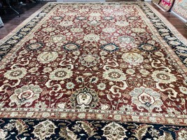 Palace Sized Indian Agra Rug 12x17, Wool Handmade Floral Allover Carpet - $6,450.00